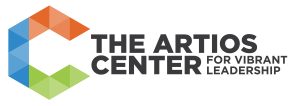 Logo of The Artios Center for Vibrant Leadership with colorful geometric design.